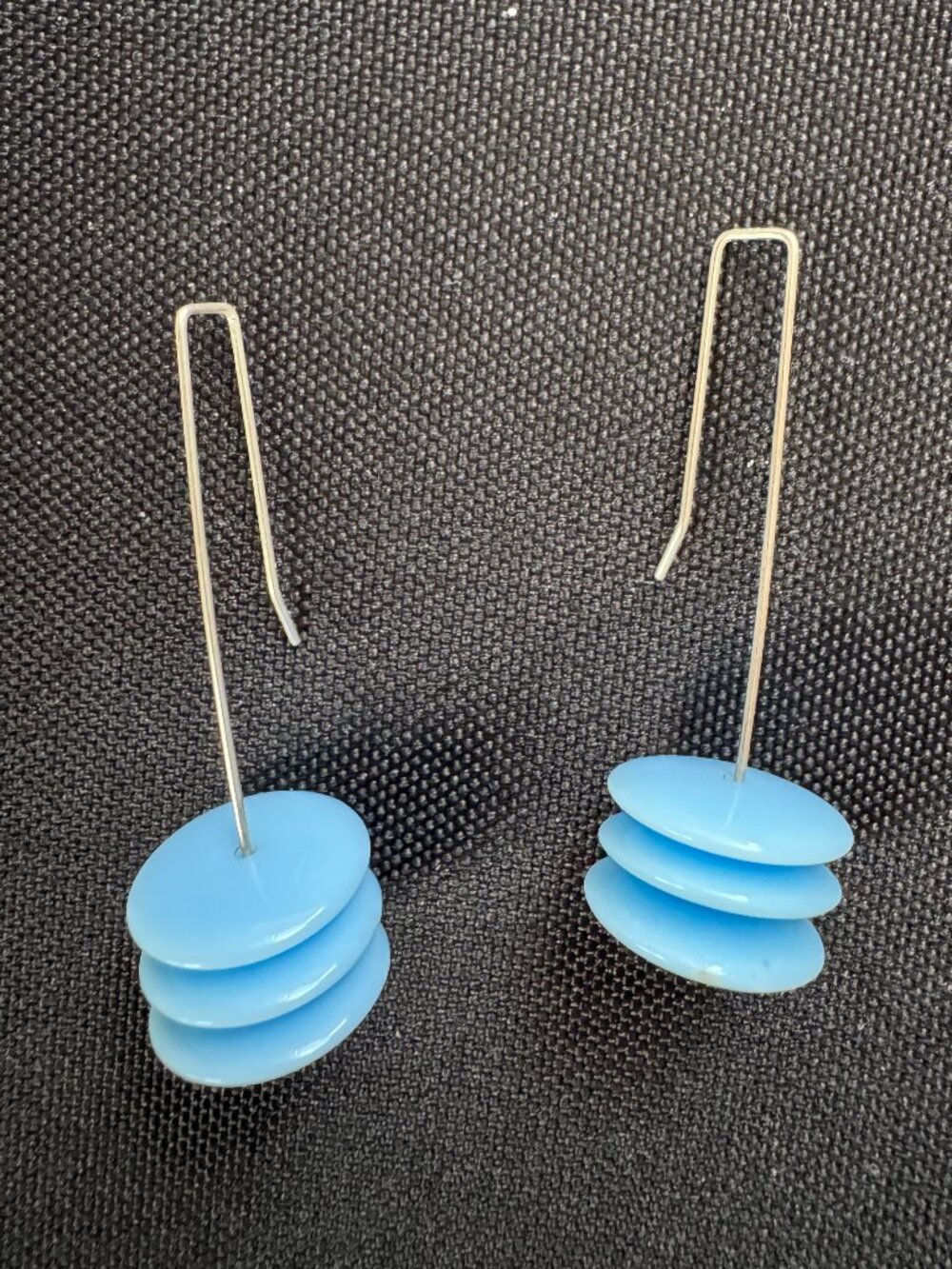 Handmade Earrings with Vintage Light Blue Beads